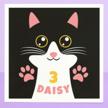 Födelsedagsfesten Cute Kattunge Barn