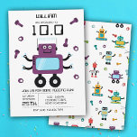 Födelsedagsfesten Cute Lila Robot Theme Kids Robot Inbjudningar<br><div class="desc">Ett sött flerfärgat robotbarn,  mönster,  perfekt för Barns födelsedagsfester och gåvor,  sovrumsdekanter och personligens skolessentialer. En söt perfekt för robot i hand plockade för alla som kärlek robotar,  artificiell intelligens,  sci fi och söta barn i mönster.</div>