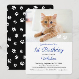 Födelsedagsfesten Cute Pet Photo Tass avtryck Inbjudningar