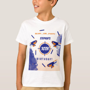 Födelsedagsfesten Dart Gun Battle Krig Boys T Shirt