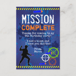 Födelsedagsfesten Dart Krig tackkort Inbjudningar