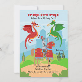 Födelsedagsfesten Dragon Sayer Knight Stories Inbjudningar