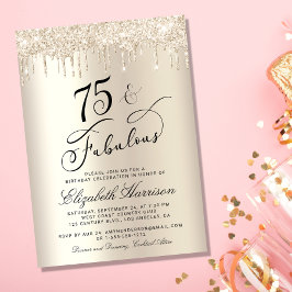 Födelsedagsfesten elegant vid Glitter vid 75:e Inbjudningar