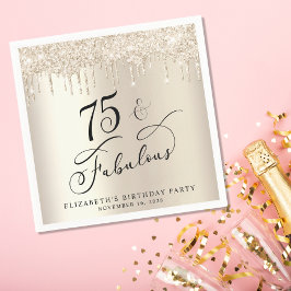 Födelsedagsfesten elegant vid Glitter vid 75:e Pappersservett