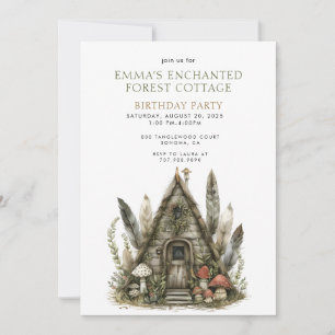 Födelsedagsfesten "Enchanted Forest Cottage Girl" Inbjudningar