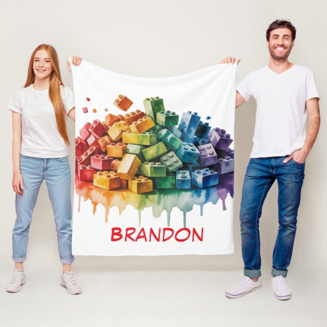 Födelsedagsfesten Explosion av färgstarka block i  Fleecefilt (På plats)