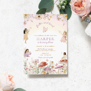 Födelsedagsfesten Fairy Garden Inbjudningar