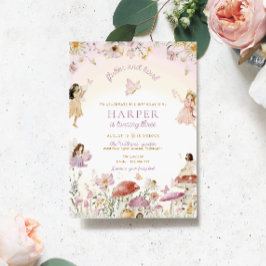 Födelsedagsfesten Fairy Garden Inbjudningar