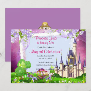 Födelsedagsfesten Fairy Tale Castle Princess Inbjudningar