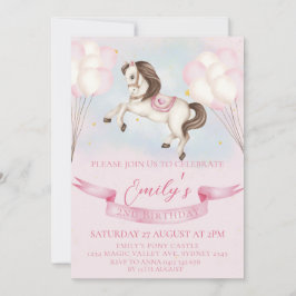 Födelsedagsfesten Fairytale Pony Stars Pinky Ballo Inbjudningar