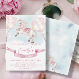 Födelsedagsfesten Fairytale Pony Stars Pinky Ballo Inbjudningar