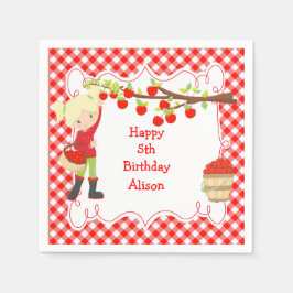 Födelsedagsfesten Fall Autumn Apple Plocking Blond Pappersservett