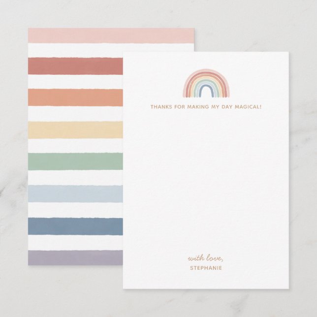 Födelsedagsfesten Färgfläckig regnbågsflicka Tack Kort (Fram/baksida)