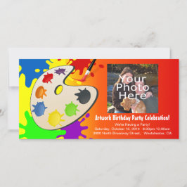 Födelsedagsfesten Färgfläcksmålning för färgpalett