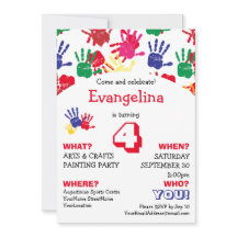 Födelsedagsfesten Färghandavtryck för barn