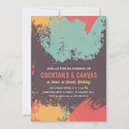 Födelsedagsfesten Färgnatt Inbjudningar