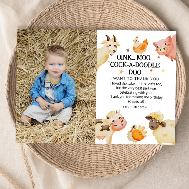 Födelsedagsfesten Farm Animal Barnyard Tack Kort (Skapare uppladdad)