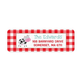 Födelsedagsfesten Farmyard Returetiketter Farmyard Returadress Etikett