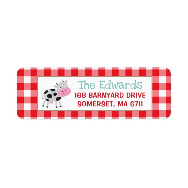 Födelsedagsfesten Farmyard Returetiketter Farmyard Returadress Etikett (Framsidan)