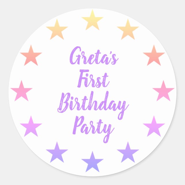 Födelsedagsfesten Fäst Runt Klistermärke (Framsida)