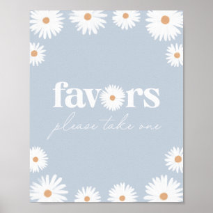 Födelsedagsfesten Favoriter i Blue Boho-Daisy - te Poster