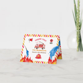 Födelsedagsfesten Fire Lastbil Fire Engine Tack Kort