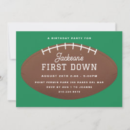 Födelsedagsfesten First Down Football Inbjudningar