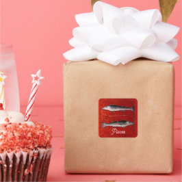 Födelsedagsfesten Fiske Zodiac-tecken Fyrkantigt Klistermärke