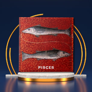 Födelsedagsfesten Fiske Zodiac-tecken Kakelplatta