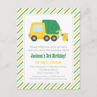 Födelsedagsfesten för återvinning av temacyboys i  inbjudningar