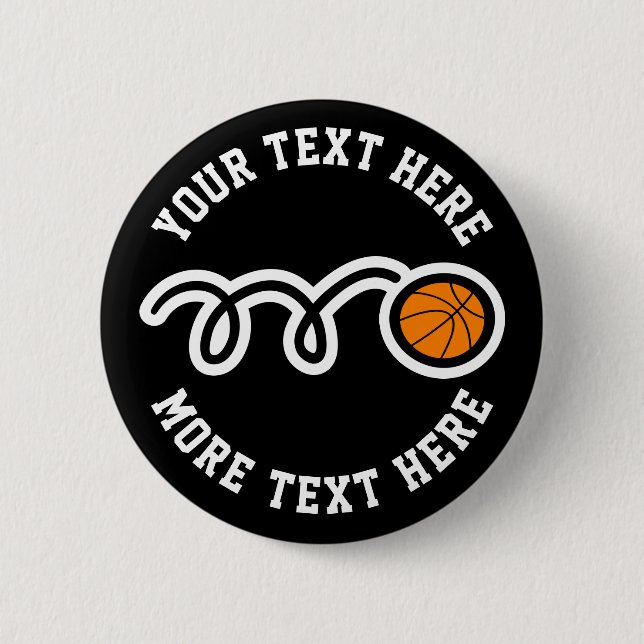 Födelsedagsfesten för barn basketboll anger ett eg knapp (Framsida)