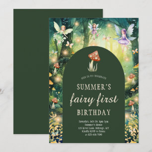 Födelsedagsfesten för den vackra Forest Fairy Firs Inbjudningar