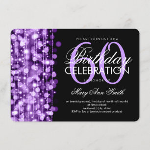 Födelsedagsfesten för eleganten 60th Sparkles Inbjudningar