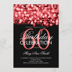 Födelsedagsfesten för eleganten 60th Sparkles rött Inbjudningar