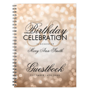 Födelsedagsfesten för guestbooken 50th förkoppr anteckningsbok