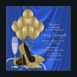 Födelsedagsfesten för kvinnornas Royal Blue och Gu Inbjudningar<br><div class="desc">Royal blue och guld födelsedagsfest inbjudan med vackra högklackskor från guld glitter, guld-ballonger, champagne och pärlor på en luxuriös royal blå satängbakgrund. Den här eleganten blått och guld födelsedagsfest inbjudan är lätt att anpassa för evenemanget genom att helt enkelt lägga till dina uppgifter i teckensnittet stil och färg, formuleringen och...</div>