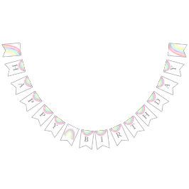 Födelsedagsfesten för regnbåge med vattenfärg vimplar