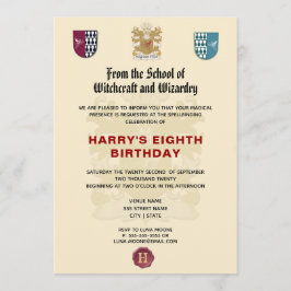 Födelsedagsfesten för Witches- och Wizards-skolor Inbjudningar