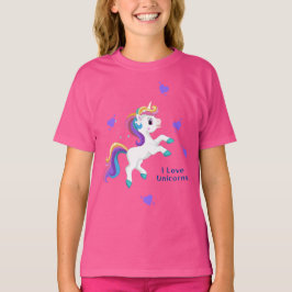 Födelsedagsfesten Girls Whimsical Teal Unicorn T Shirt