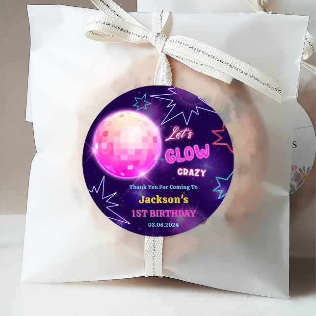 Födelsedagsfesten Glow Neon Ljus Tack Gåvor Etiketter (Skapare uppladdad)