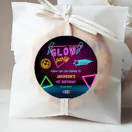 Födelsedagsfesten Glow Neon Ljus Tack Gåvor Etiketter