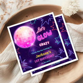 Födelsedagsfesten Glow Neon Ljus Tack Pappersservett