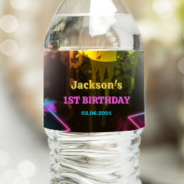 Födelsedagsfesten Glow Neon Ljus Tack Vattenflaskor Etikett