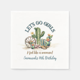 Födelsedagsfesten Go Girls Cowgirl Rodeo Anpassnin Pappersservett