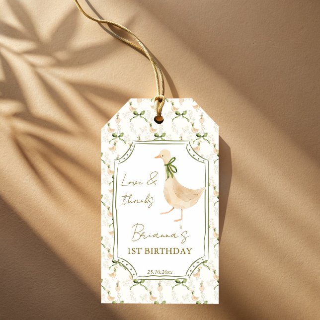 Födelsedagsfesten Goose Mplantsery rhymes Presentetikett (Goose nursery rhymes birthday party favor gift tags silly goose birthday favor gift tags)
