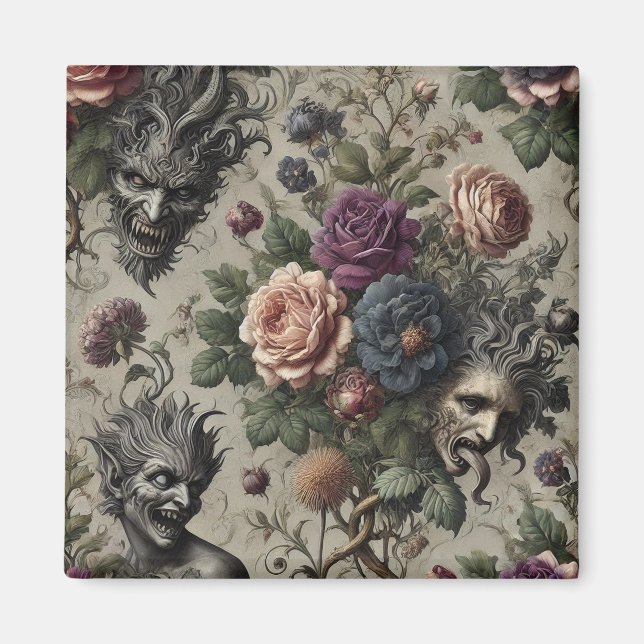 Födelsedagsfesten - gotin Victorian Blommigt Magnet (Framsidan)