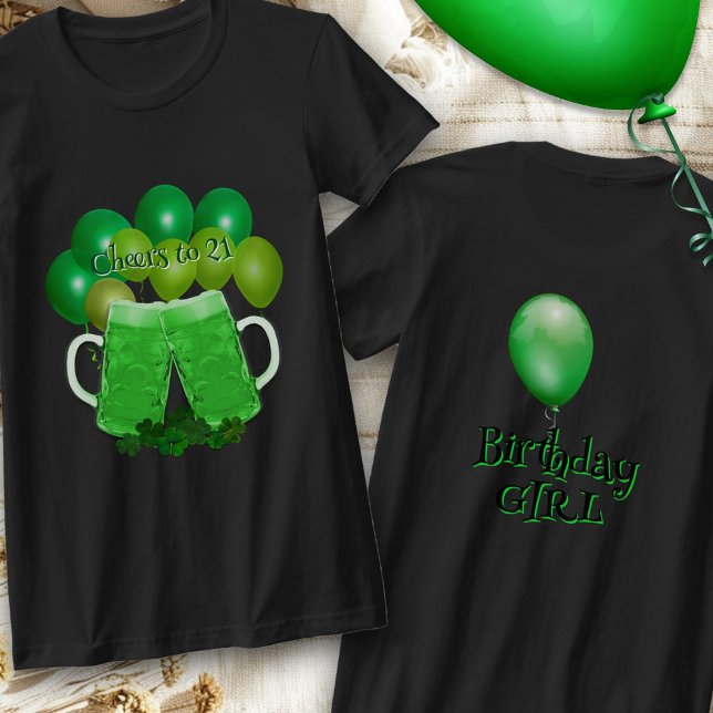 Födelsedagsfesten Grönt Beer Balloons T Shirt (Skapare uppladdad)