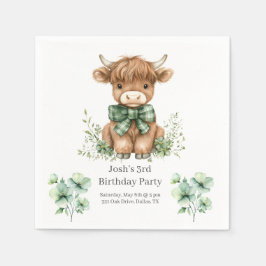 Födelsedagsfesten grönt för höglandskö pappersservett