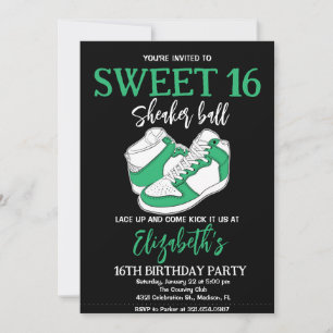 Födelsedagsfesten grönt Sneaker Bash Inbjudningar