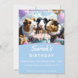 Födelsedagsfesten Guinea Grisar Inbjudningar